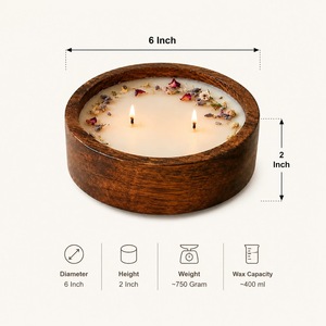 Bougeoirs et bols à bougies en bois écologiques – Design personnalisé pour la décoration de Noël à la maison - Product Image 3
