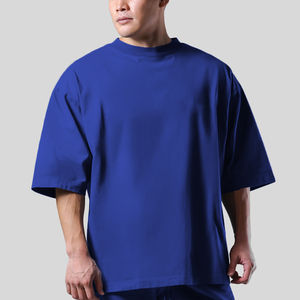 เสื้อยืดผู้ชายไซส์ใหญ่ คอตตอน 100% สีขาว น้ำหนัก 220 กรัม ปักโลโก้ตามสั่ง ขายส่ง แบบไหล่ตก ไม่มีลาย - Product Image 5