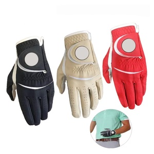 Gants de golf d'extérieur en cuir Cabretta gris et blanc super doux et antidérapants, taille personnalisée pour femmes et hommes - Product Image 3