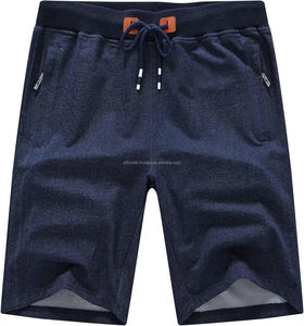 Pantalones cortos cargo rojos para hombre con cintura con cordón y múltiples bolsillos, estilo bermuda informal, tela de algodón de color sólido - Product Image 5