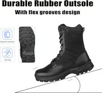 Bottes tactiques durables pour hommes – Confortables, légères, respirantes, avec fermeture éclair latérale, pour l'extérieur et le travail