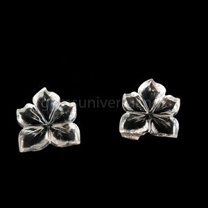 <b>Natural</b> <b>Crystal</b> Quartz Hand Carved Flower Shape Beads 18x20mm Quartz Loose Gemstone Beads For Jewelry Making At Wholesale Price - Product Image 1