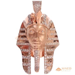 Collar con Colgante de Moissanita Faraón en Oro Rosa, Amuleto Egipcio Hip Hop, Joyería de Moda, Colgante de Tendencia - Product Image 6