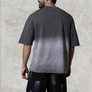 T-shirts pour hommes en coton lourd surdimensionnés, personnalisables, effet délavé, de haute qualité, respirants, col rond, manches courtes, directement de l'usine - Product Image 6