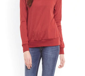 Sweat-shirt décontracté pour femme, col rond, manches longues, grande taille, en polaire élégante pour l'hiver, technique délavée, sexy et fitness - Product Image 3