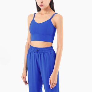 Sujetador deportivo acolchado de alta sujeción con espalda cruzada para mujer, con almohadillas extraíbles - Spandex/Poliéster transpirable y ecológico para entrenamiento y running - Product Image 4
