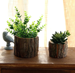 Macetas de madera rústicas para interiores, macetas para suculentas, 3 piezas, decorativas para jardín y plantas verdes. - Product Image 5