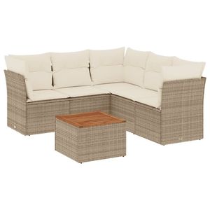 Conjunto de Sofás de Jardín en Color Beige Crema Marrón para Muebles de Patio - Product Image 2