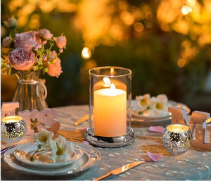 <b>Lantern</b> Style Glass Cylinder Candle Holder Christmas Home Decoration Heat Resistant Eco-Friendly for Living Room Dining Table - Product Image 6