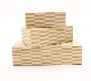 FAIZA CRAFT Caja Organizadora de Joyas Decorativa Moderna Cuadrada y Elegante con Incrustaciones de Resina Hecha a Mano, Estuche de Almacenamiento para Anillos - Product Image 3