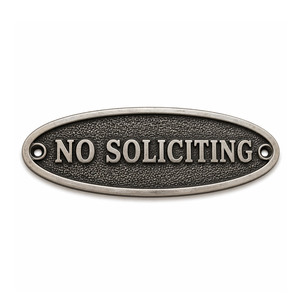 ป้ายโลโก้โลหะแบบนูนสั่งทำจำนวนมาก ป้ายห้ามเข้าบ้านสำหรับติดประตูบ้าน - Product Image 1