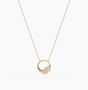 จี้เพชรทรงกลมเจียระไนแบบบริลเลียนท์ 18K ทองคำขาว ประดับเพชรเลี้ยงในห้องปฏิบัติการ สร้อยคอหรูหราสำหรับงานแต่งงาน - Product Image 2