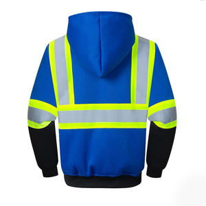 High Quality Reflective Safety Workwear Zipper <b>Hoodie</b> <b>for</b> <b>Men</b> Spring Embroidered Cotton Fleece Oversized Fit Construction Use - Product Image 6