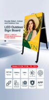 Écran publicitaire LED portable 640 mm 960 mm, simple ou double face, alimenté par batterie, étanche IP65, garantie 3 ans