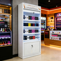 Armoire à tabac APEX antivol en métal blanc avec volet roulant et armoire de rangement pour boîtes de cigarettes
