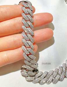 สร้อยคอเงินแท้ 925 ประดับเพชรโมอิสซาไนต์ทรงเหลี่ยม คิวบันลิงค์ ดีไซน์ฮิปฮอป เหมาะสำหรับงานปาร์ตี้ ของขวัญสำหรับแฟนหนุ่ม - Product Image 5