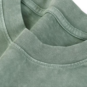 Camiseta de Hombre Oversize de Algodón 100% Pesado, con Cuello Redondo, Lavado Ácido, Estilo Vintage, con Logotipo Personalizado OEM - Product Image 6