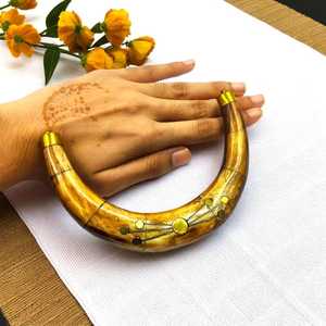 Bohemian bone handmade chokar neckwear necklace Gold Plated Women's Jewelry Set Abalone Inlay Fashion Accessory - Product Image 1
