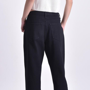 High Waist Wide Leg Cotton Pants Loose Fit Full Length Solid Color Casual Style Breathable Woven <b>Fabric</b> Spring Wear - Product Image 4