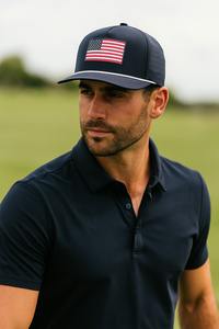 Casquette de baseball personnalisée à 5 panneaux, perforée au laser, style golf, haute performance, avec visière incurvée imperméable et cordon - Product Image 4