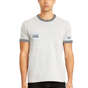 เสื้อยืดคอกลมชาย เสื้อยืดคอกลม 100% ผ้าฝ้ายริงสปัน เสื้อยืดเจอร์ซีย์ - Product Image 1