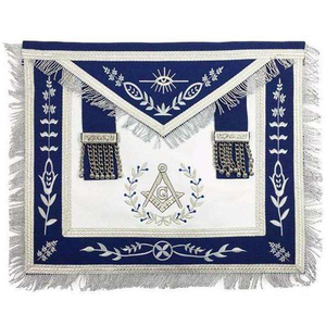 High Quality Masonic Regalia Blue House <b>Apron</b> Lace Decoration Wholesale Embroidered Leather Chaplain <b>Apron</b> Featuring High - Product Image 3