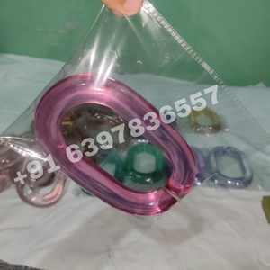 Décoration murale en résine avec boucles connectées, chaîne multicolore, ornement vertical pour salon, chambre à coucher, bureau - Product Image 5