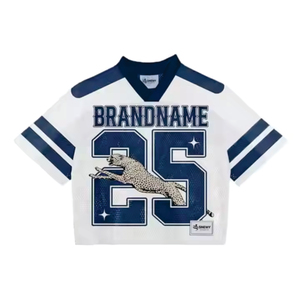Maillot de football américain rétro personnalisé grande taille coupe ample et courte en maille respirante séchage rapide avec impression sérigraphiée devant court - Product Image 1