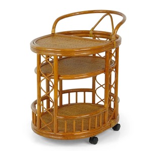 Rattan drink trolleys mobile kitchen cart with wheels room storage & decor cheap price rolling carts - Product Image 5