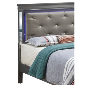 Lit Queen Verona G6702C QB3 noir métallisé, lit rembourré haut de gamme - Product Image 6