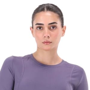 Camiseta de manga larga gris para mujer, cuello redondo, ajustada, informal, básica, estilo pulóver, elástica, para uso diario, ropa de moda - Product Image 2