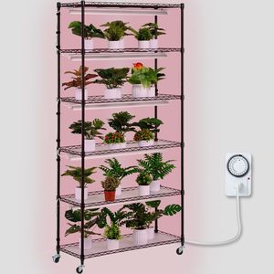 Soporte para Plantas de 6 Niveles, Grande y Alto, con Luz LED de Espectro Completo de 150W, Estante para Plantas con Luz de Cultivo Interior y Temporizador - Product Image 1