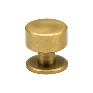 Modern Brushed Brass Cabinet Knob Round Traditional Design Durable <b>Gold</b> Finished Furniture Hardware for <b>Kitchen</b> Use Home Office - Product Image 4