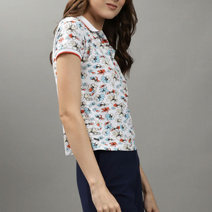 บริการ OEM เสื้อโปโล วัสดุคุณภาพดี น้ำหนักเบา เสื้อโปโลผู้หญิงขายส่ง เสื้อโปโลลำลองผู้หญิงคุณภาพสูงแบบซับลิเมชั่น - Product Image 4