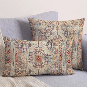 Juego de 2 Fundas de Cojín con Patrón de Alfombra Boho Vintage de 12x20 Pulgadas, Fundas de Almohada Decorativas Étnicas Antiguas de Doble Cara - Product Image 1