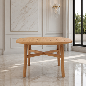 Table à manger en teck à plateau à lattes, directement de l'usine, mobilier commercial pour l'extérieur, hôtels et restaurants, exportation FLEGT SVLK Indonésie - Product Image 5