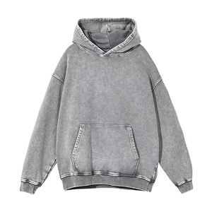Sweat-shirts à capuche en molleton français de haute qualité 420 g/m², coupe oversize, épaules tombantes, effet délavé, streetwear, personnalisables en coton pour hommes - Product Image 1