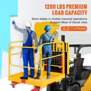 Nueva Jaula de Seguridad para Montacargas con Capacidad de Carga de 1200 Libras, Plataforma Plegable de 36 x 36 Pulgadas, Ruedas Giratorias con Bloqueo y Drenaje - Product Image 2