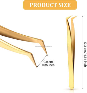 แหนบดึงขนตาสแตนเลสคุณภาพดี ปลายมน สีตามสั่ง สำหรับร้านเสริมสวย - Product Image 2