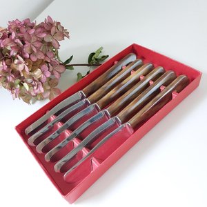 Juego de Cuchillos para Mantequilla Sheepsfoot, 4 Piezas, Hoja de Acero al Carbono de Borde Recto, Mango Decorado, Utensilio de Cocina - Product Image 4