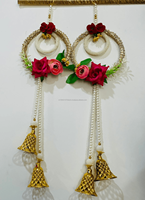 Étagère murale artisanale indienne en plastique multicolore avec perles florales, style Art Déco, pour suspendre des décorations de Diwali, de mariage ou pour la maison, le salon