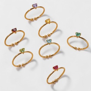 18k Gold Plated Tiny 6MM Heart Pink Tourmaline <b>Quartz</b> Gemstone <b>Ring</b> - Product Image 3