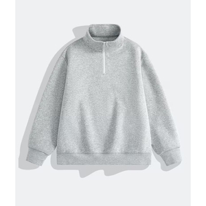 Pull à col zippé pour homme, décontracté, mélange de polyester et de coton, coutures de qualité supérieure, mode européenne - Product Image 1