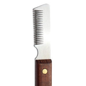 Couteau de toilettage professionnel pour animaux de compagnie avec manche en bois pour la coupe et l'élimination des poils des chiens et des chats - Product Image 6