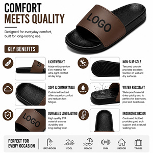 Sandalias Personalizadas con Logotipo Marrón |   Sandalias Unisex de EVA Cómodas |   Pantuflas Personalizadas para Playa, Piscina, Interiores y Exteriores |   OEM ODM - Product Image 2