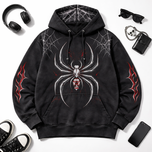 เสื้อฮู้ดดี้ผ้าฟลีซคอตตอน 100% สไตล์สไปเดอร์ สำหรับฤดูหนาว แบบมีฮู้ด  รับผลิตตามสั่ง  โลโก้ดิจิตอล ระบายอากาศได้ดี  ขายส่งจากโรงงานผู้ผลิตเสื้อผ้าบุรุษ - Product Image 5