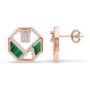 Geometric Diamond <b>Earrings</b> Natural and Lab Grown Diamond <b>Earrings</b> 10K 14K 18K Gold Platinum <b>Silver</b> Designer Daily Wear Jewelry - Product Image 4