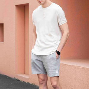 Pantalones Cortos Deportivos Casuales para Hombre, Cintura Elástica con Cordón, Mezcla de Algodón, Estilo Atlético, Personalizables, Holgados, para Gimnasio, Running y Deportes - Product Image 3