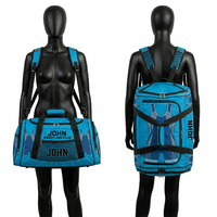 Sac de sport pour femmes, entraînement de lutte, tissu polyester premium, panneaux contrastés rose et noir, logo brodé personnalisé, sac de voyage