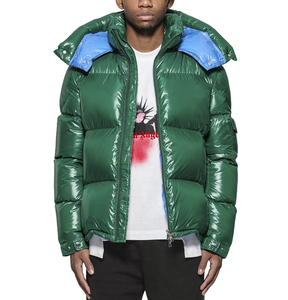 Blouson de moto pour homme en cuir véritable vert, écologique, avec doublure bleue en polyester, rembourré, coupe-vent, décontracté - Product Image 1